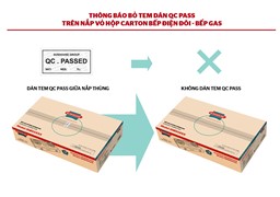 THÔNG BÁO: Thay đổi bỏ tem QC Pass trên vỏ hộp bếp điện đôi và bếp gas SUNHOUSE